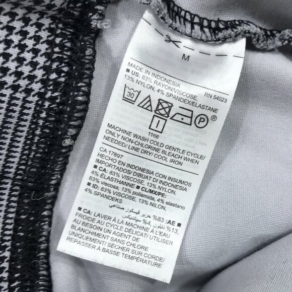 Old Navy Stevie Pull On Pants Women Medium Black White Houndstooth Plaid Stretch - Picture 7 of 12